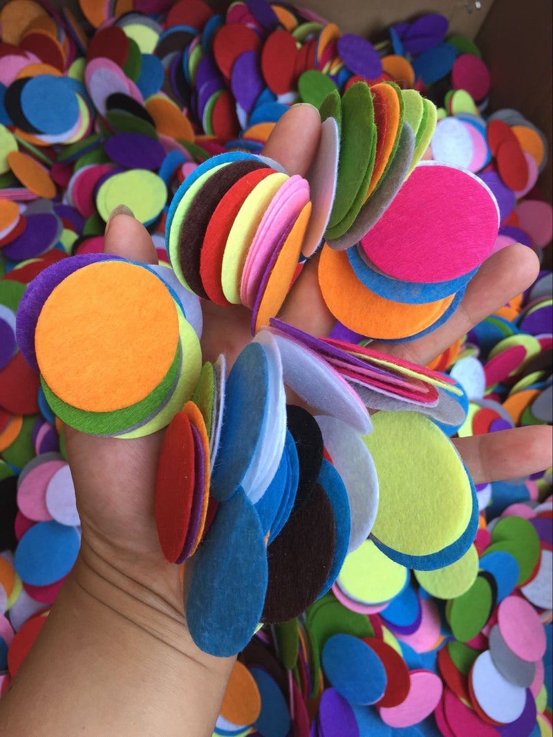 BLUE GARLIC Round Felt Circles Felt Pads Mixed Color Felt for DIY and Sewing Handcraft (1.0""-500pcs) - Image 2